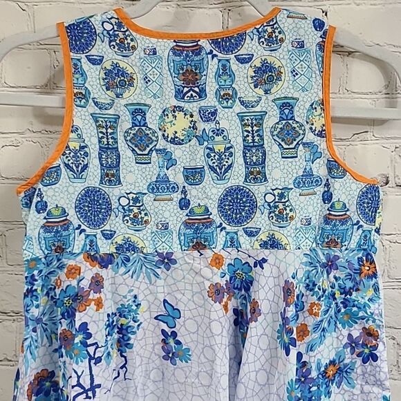 BIBA Girls L/XL Blue Butterfly Cotton Asymmetrical Printed Kurta Indian Dress - Picture 8 of 10